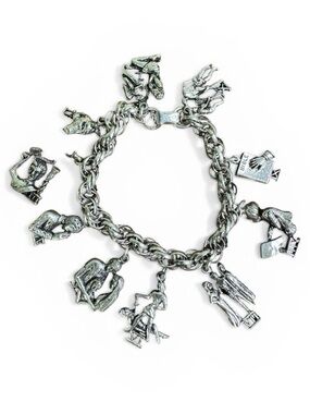 Coro Ten Commandments Charm Bracelet Vintage 1950’s Religious READ